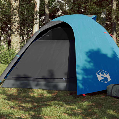 Koepeltent vidaXL 4-persoons in blauw met waterdicht ontwerp en gaaswanden.