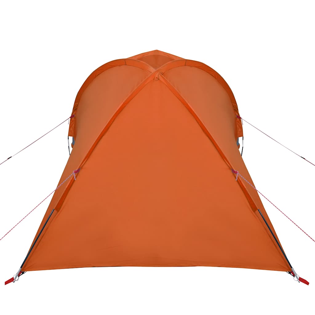 Detail van de oranje achterkant van de vidaXL 2-persoons koepeltent.