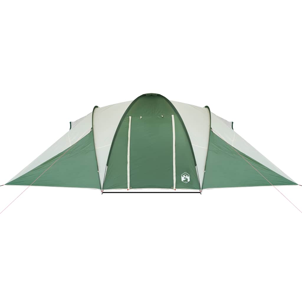 Detail van de vidaXL koepeltent in groen met waterdichte buitentent en ventilatieopeningen.