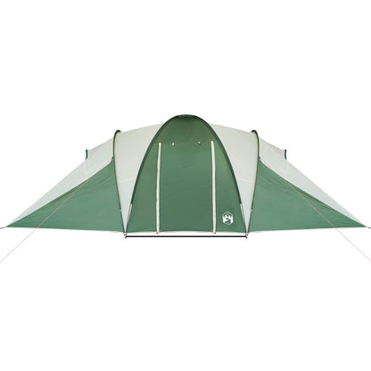 Detail van de vidaXL koepeltent in groen met waterdichte buitentent en ventilatieopeningen.