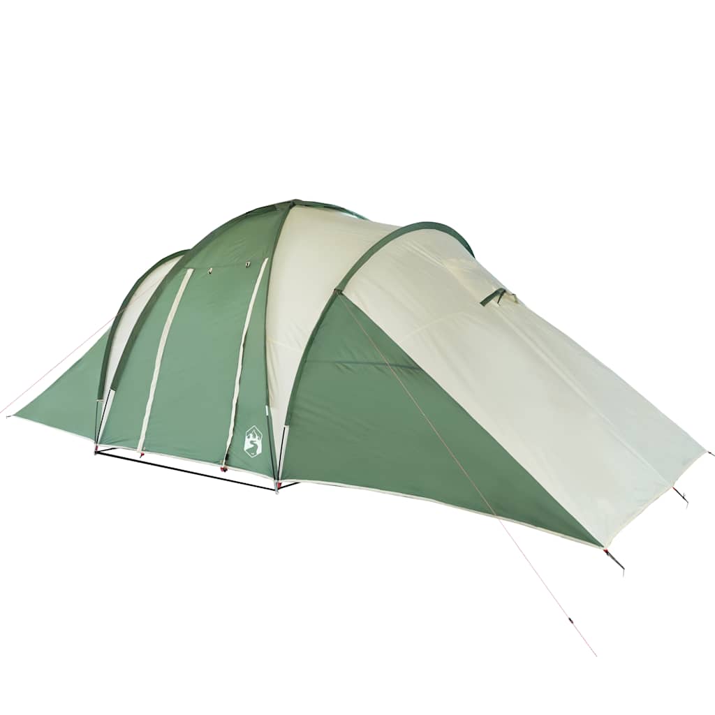 Detail van de vidaXL koepeltent in groen met afneembare buitentent en ventilatieopeningen.