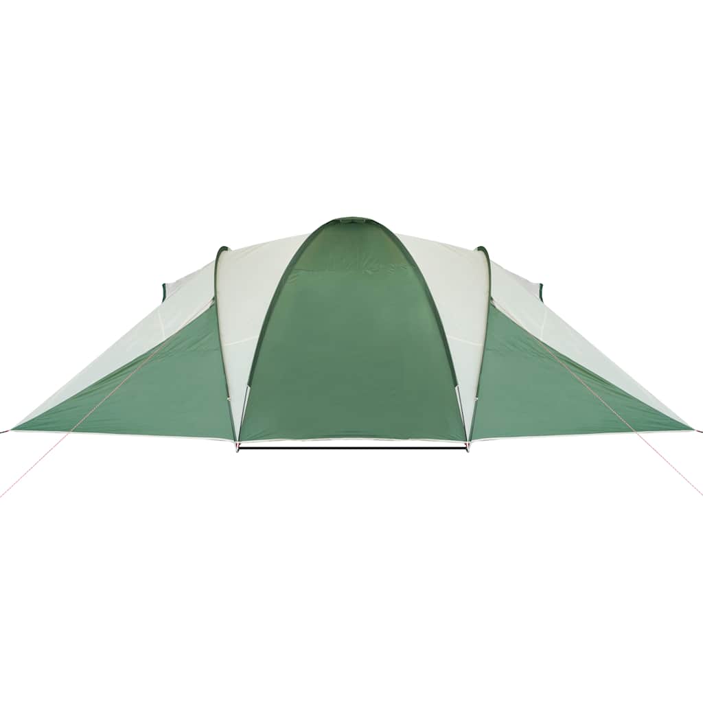 Detail van de vidaXL koepeltent in groen, met een zicht op de waterdichte buitentent.