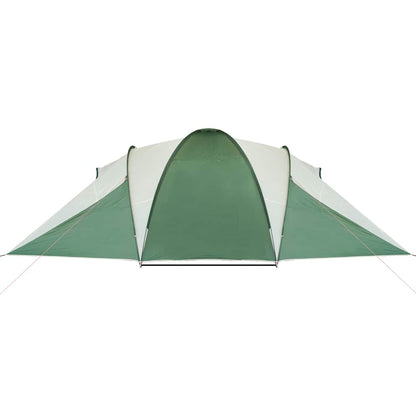 Detail van de vidaXL koepeltent in groen, met een zicht op de waterdichte buitentent.