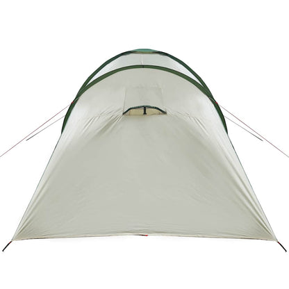 Detail van de groene vidaXL koepeltent met ventilatierooster aan de voorkant.