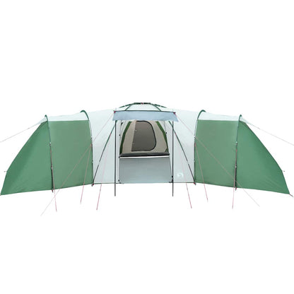 Detail van de groene vidaXL koepeltent met open ingang en zijwanden.