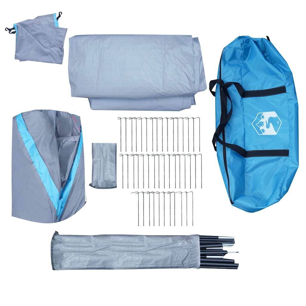 Accessoires van de vidaXL koepeltent, inclusief stokken, haringen en opbergtas.