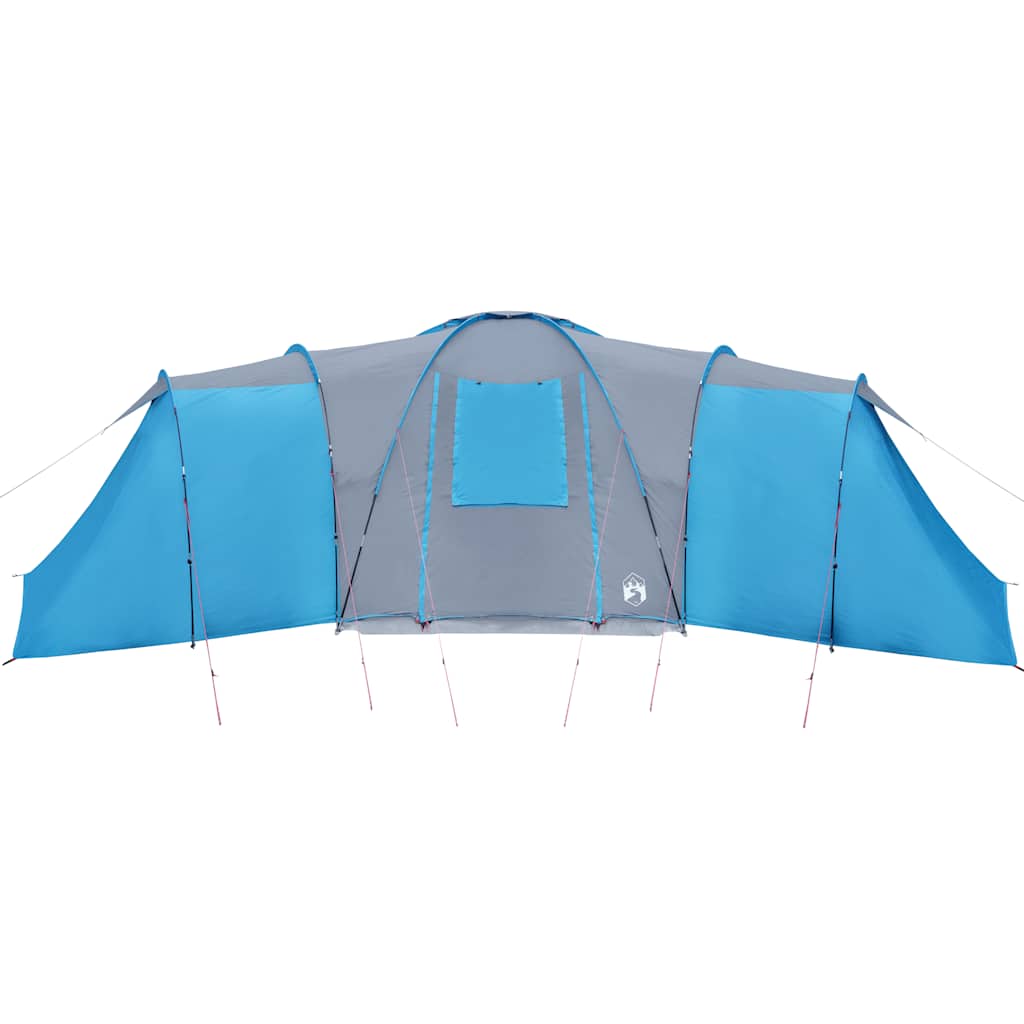 Detail van de vidaXL koepeltent in blauw met waterdichte luifel en zijwanden.