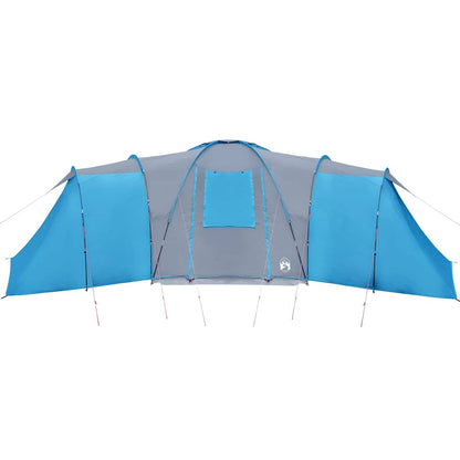 Detail van de vidaXL koepeltent in blauw met waterdichte luifel en zijwanden.