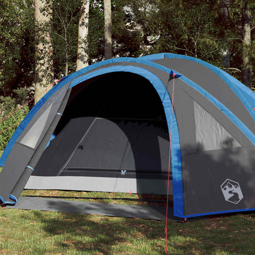 Blauwe vidaXL koepeltent voor vier personen, waterdicht en met ventilatieopening.