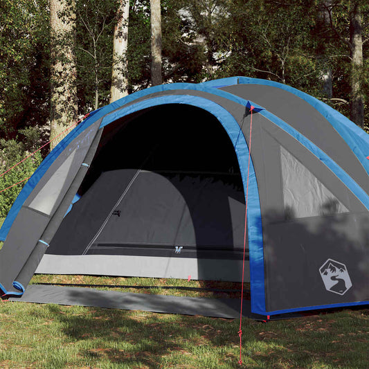 Blauwe vidaXL koepeltent voor vier personen, waterdicht en met ventilatieopening.