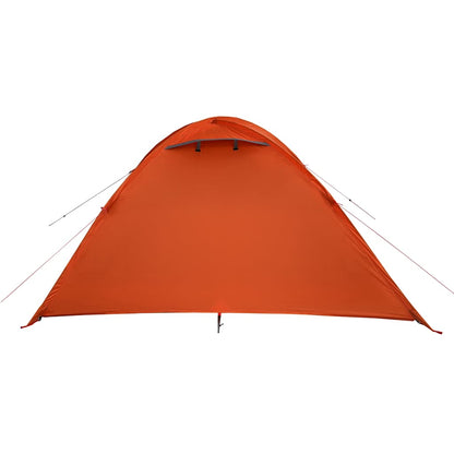 Zijaanzicht van de oranje vidaXL koepeltent met waterdicht ontwerp.