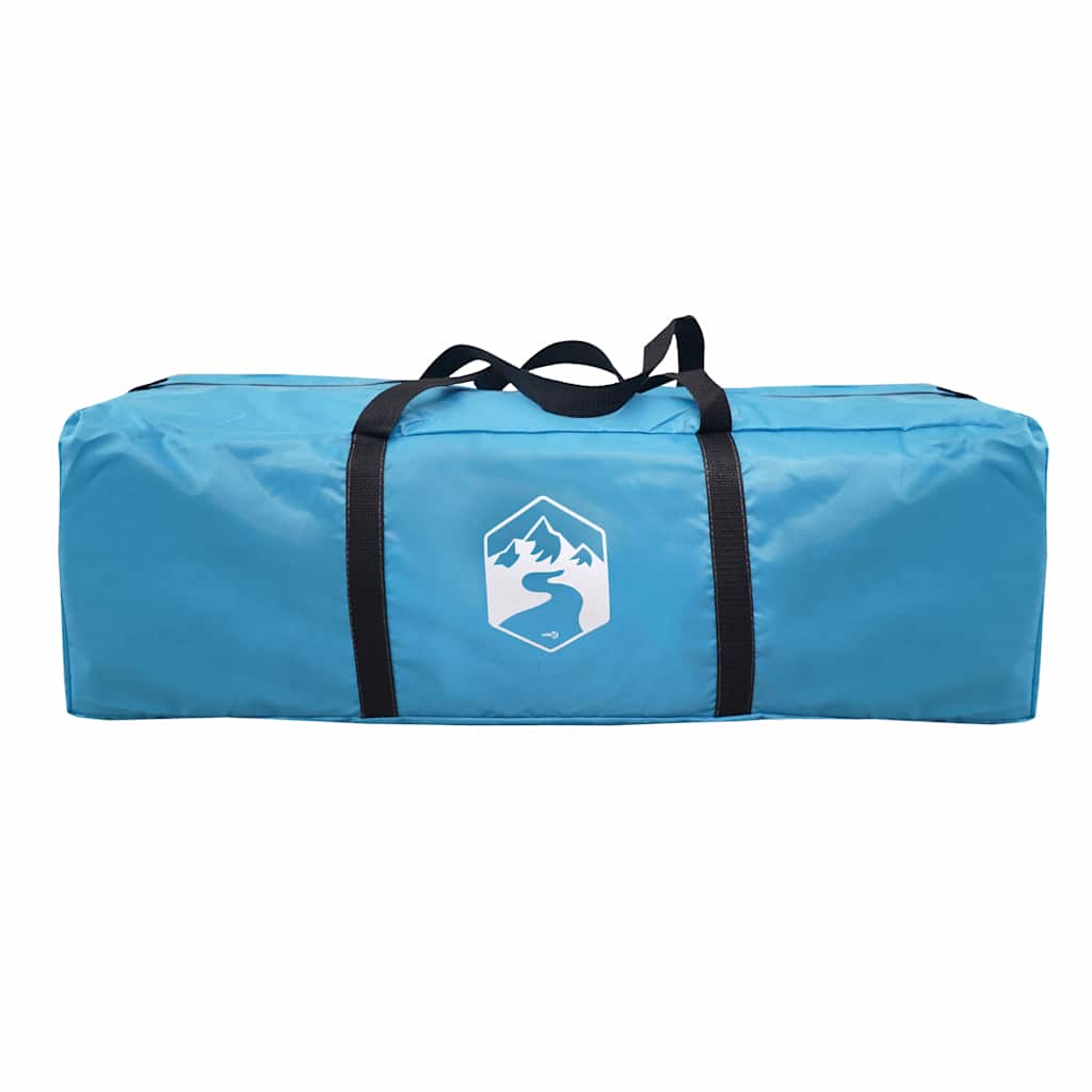 Blauwe vidaXL koepeltent tas met handvatten, gesloten zijaanzicht.