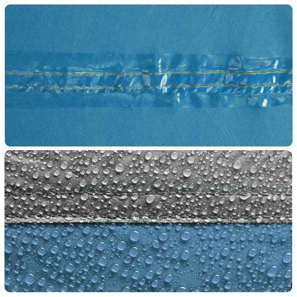 Detail van de waterdichte naad van de vidaXL koepeltent in blauw.