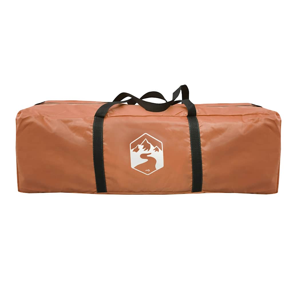 Oranje tenttas van vidaXL met handvatten en logo, voor het opbergen van de koepeltent.