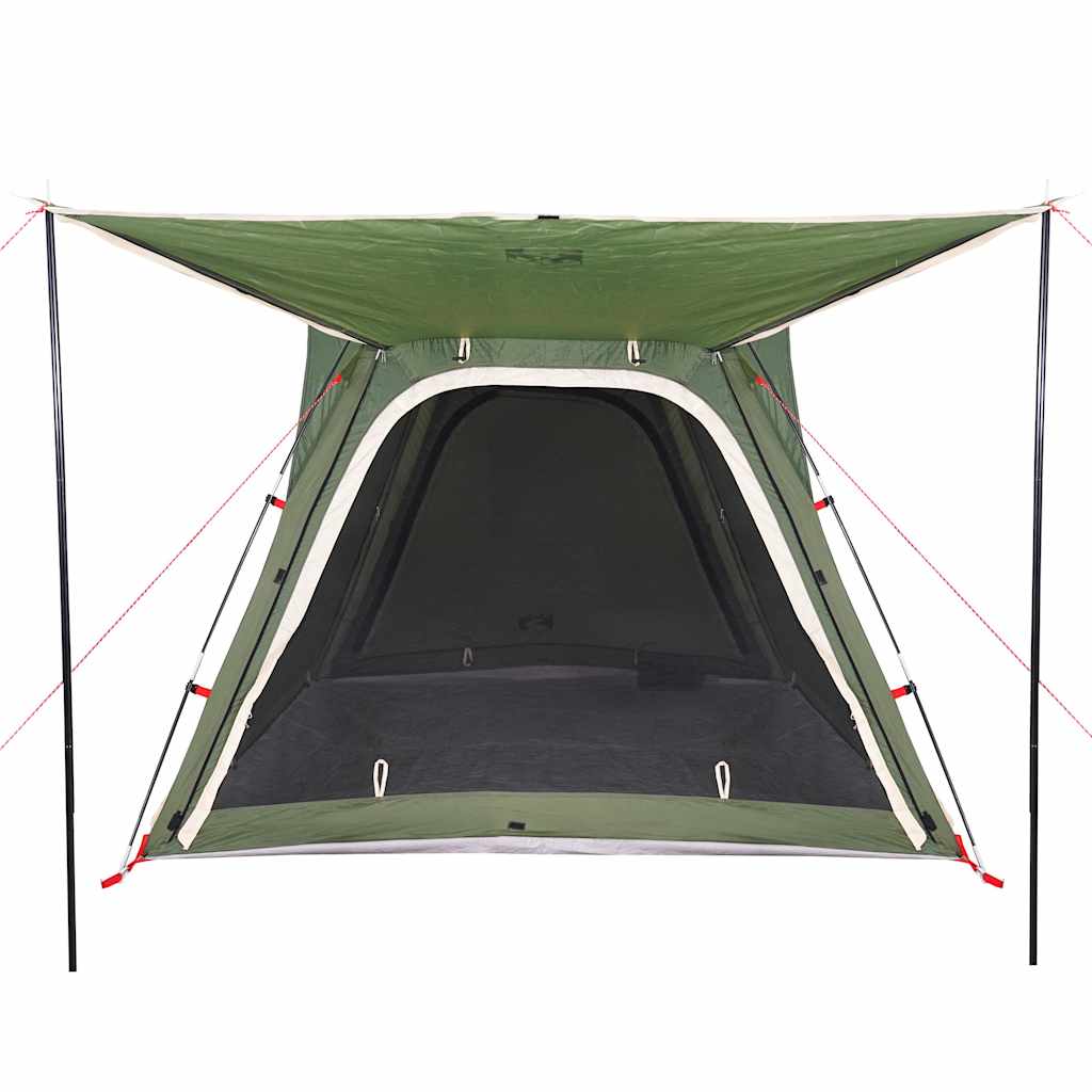Detail van de groene vidaXL tent met open ingang en waterdichte bovenkant.