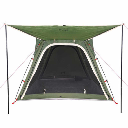 Detail van de groene vidaXL tent met open ingang en waterdichte bovenkant.