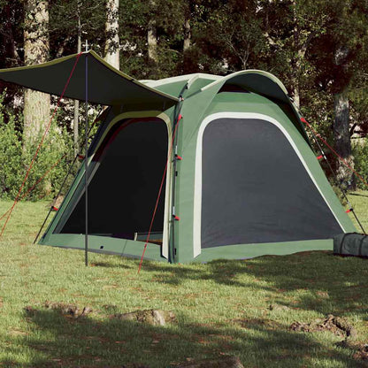 vidaXL 4-persoons tent in groen, snel opgezet met waterdichte bescherming en ventilatie.