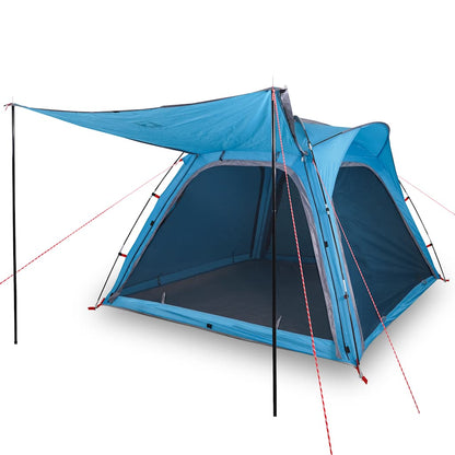 Zijaanzicht van de vidaXL 4-persoons tent met waterdichte zeilen en snelontgrendeling.