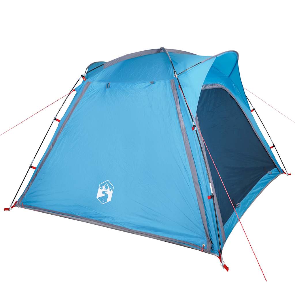 Detail van de blauwe vidaXL tent met snelontgrendeling en waterdichte constructie.