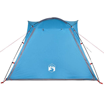 Detail van de blauwe vidaXL tent met waterdicht ontwerp en snelspansysteem.