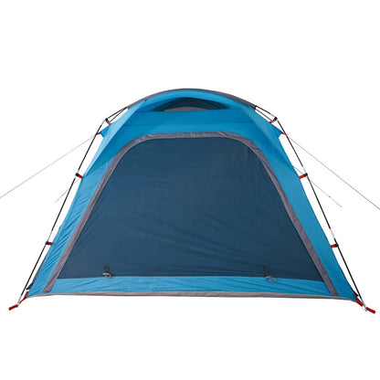 Detail van de blauwe vidaXL tent met waterdichte voorzijde en snelontgrendeling.