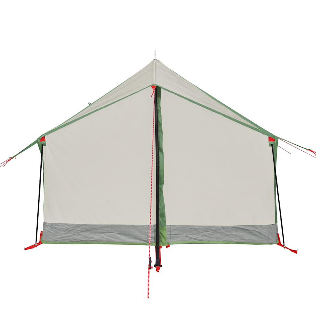 Detail van de achterzijde van de vidaXL 2-persoons tent met groene accenten.
