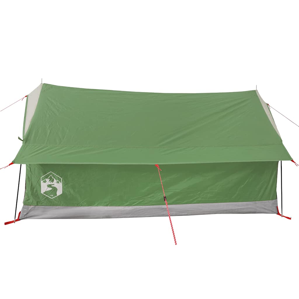 Detail van de groene vidaXL tent met waterdichte bovenkant en stevige randen.