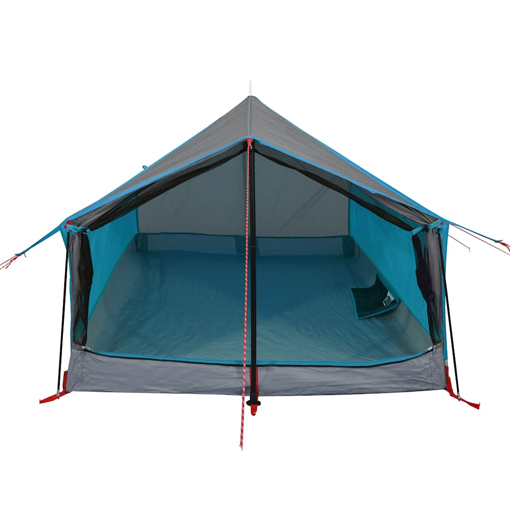 Detail van de vidaXL 2-persoons tent met ventilatie en waterdichte blauwe buitenkant.