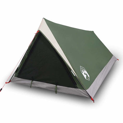 Detail van de groene vidaXL tent met waterdichte bovenkant en gaasventilatie.