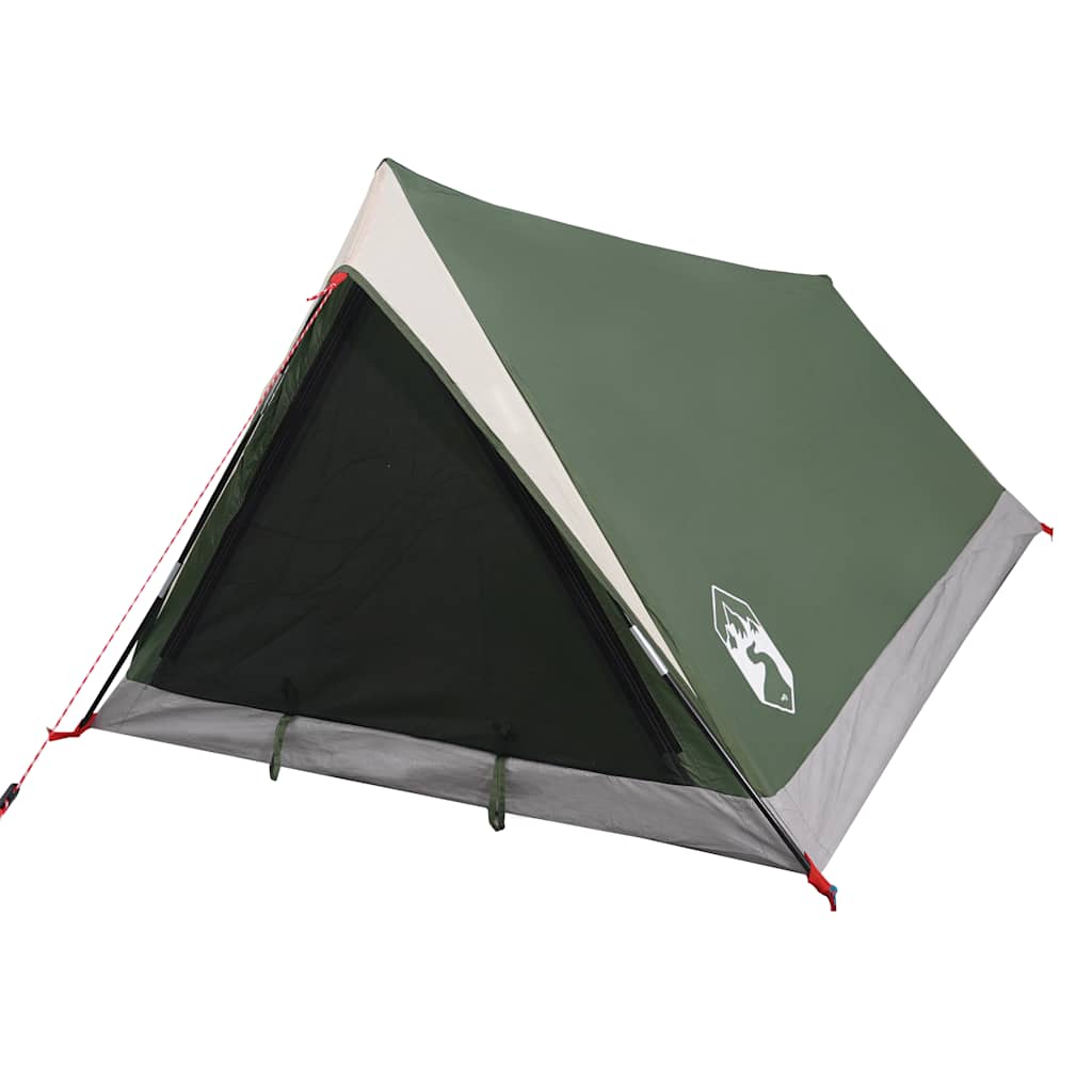 Detail van de groene vidaXL 2-persoons tent met gaaswand voor ventilatie.