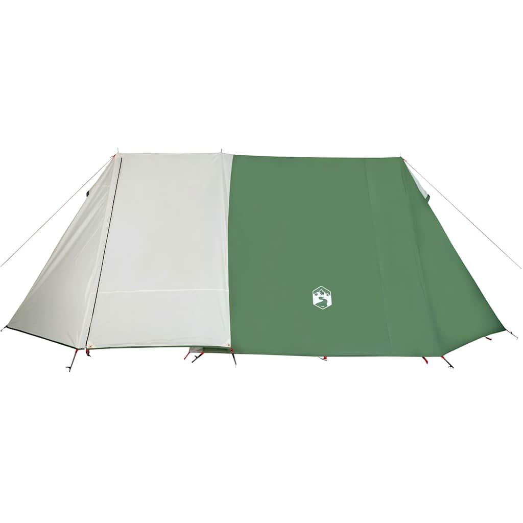 Detail van de groene vidaXL tent met waterdichte stof en koningsstokken.
