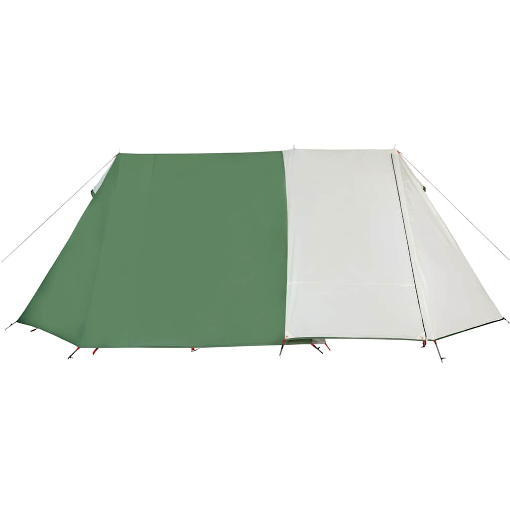 Detail van de groene vidaXL tent met waterdichte stof en koningsstokken.
