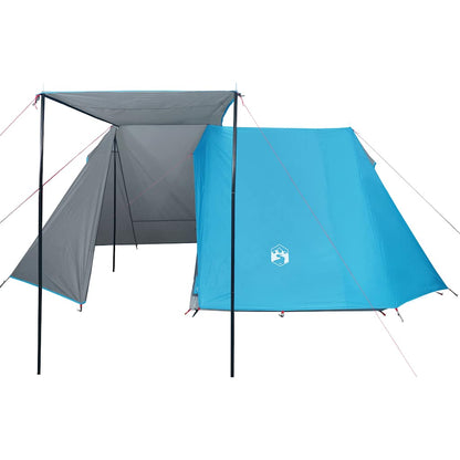 Detail van de vidaXL 3-persoons tent in blauw met afneembare buitentent en waterdichte bescherming.