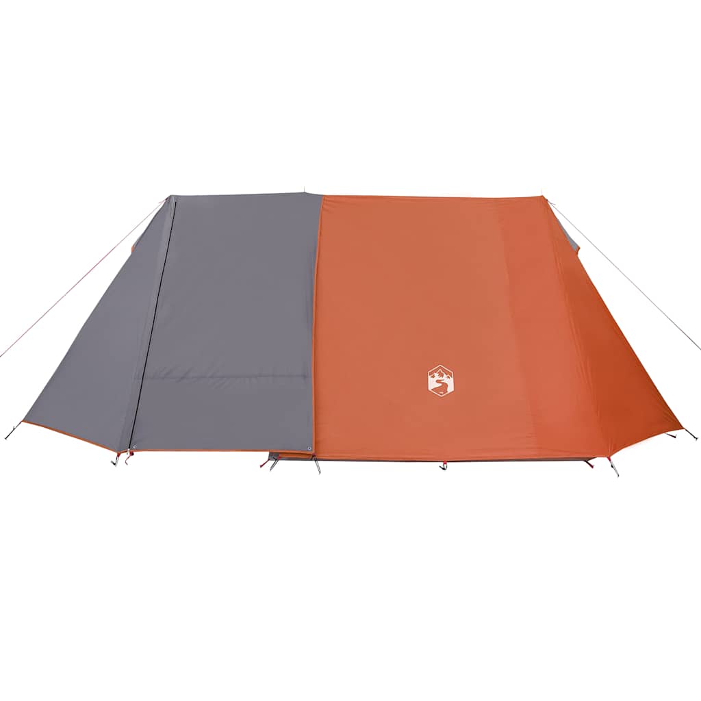 Detail van de vidaXL tent met grijze en oranje waterdichte buitenkant vanuit bovenaanzicht.