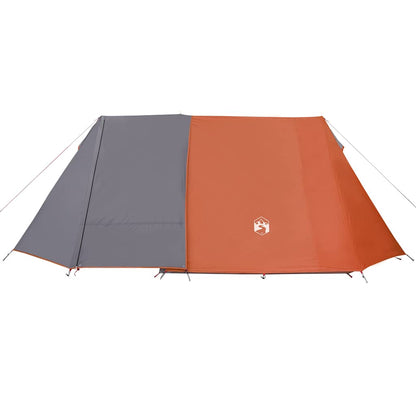 Detail van de vidaXL tent met grijze en oranje waterdichte buitenkant vanuit bovenaanzicht.