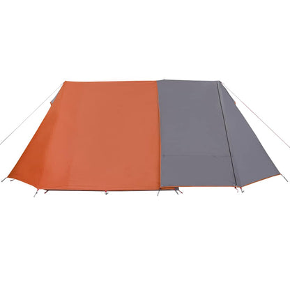 Detail van de vidaXL tent met grijze en oranje buitentent, bovenaanzicht.