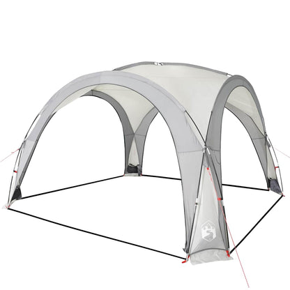 Detail van de vidaXL partytent met waterdichte witte top en flexibele glasvezelstokken.