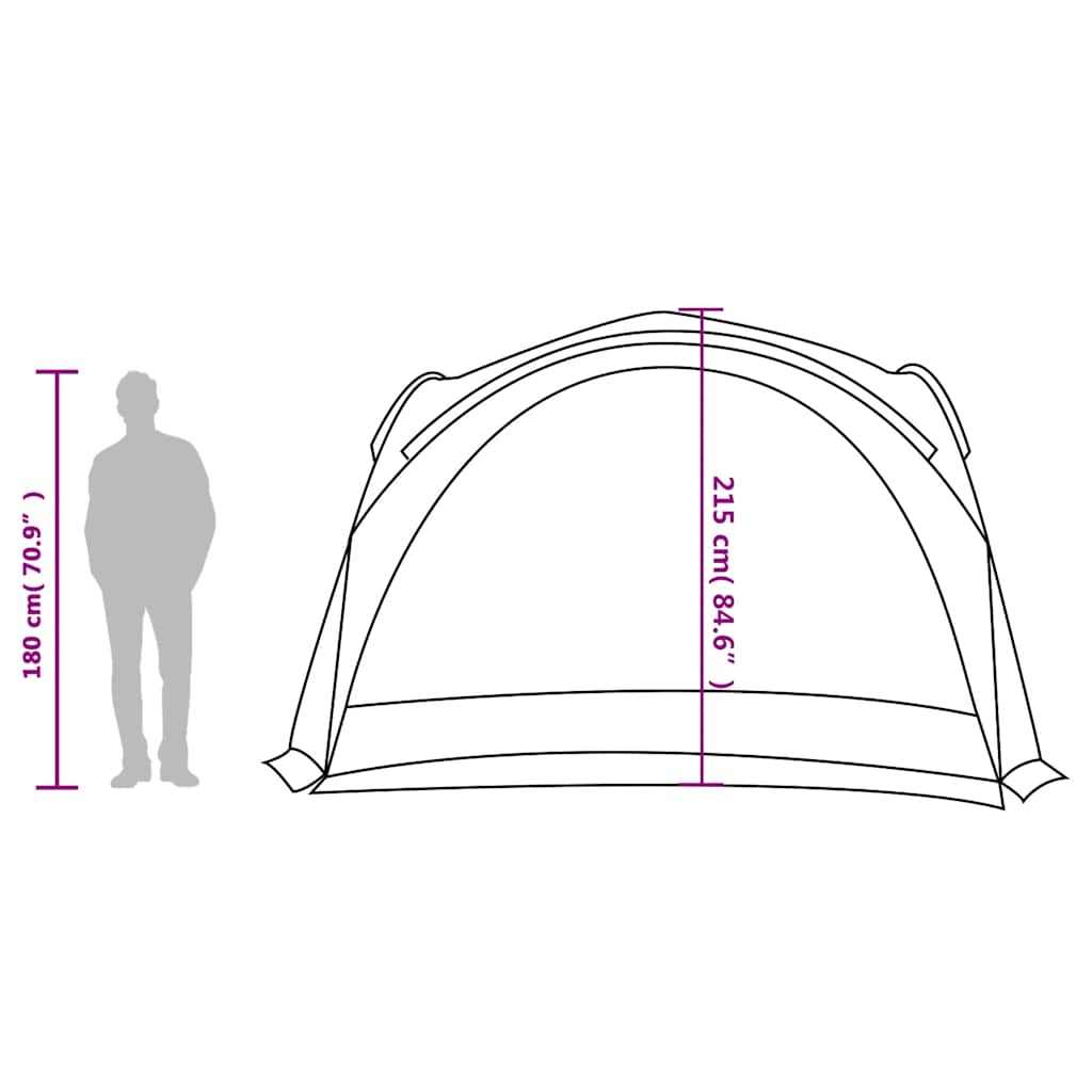 Detail van de vidaXL partytent met afmetingen en hoogte-informatie voor optimale bescherming.