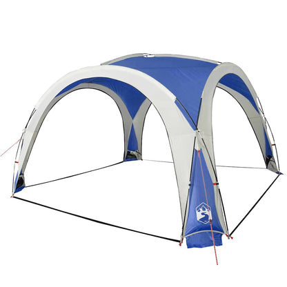 Detail van de vidaXL partytent in blauw met waterdichte en windbestendige constructie.