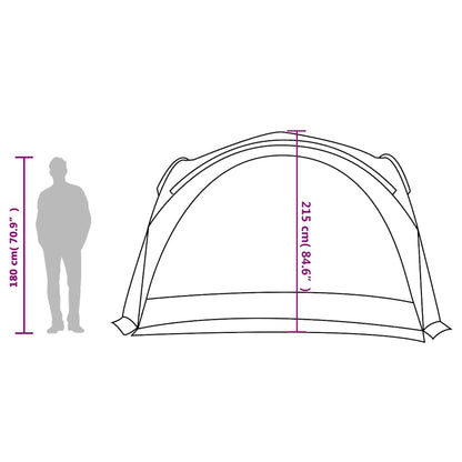 Zijaanzicht van de vidaXL partytent met afmetingen en hoogte van 215 cm.