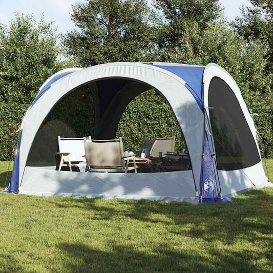 Blauwe vidaXL partytent met gaaswanden, perfect voor buitengebruik en bescherming tegen weer.