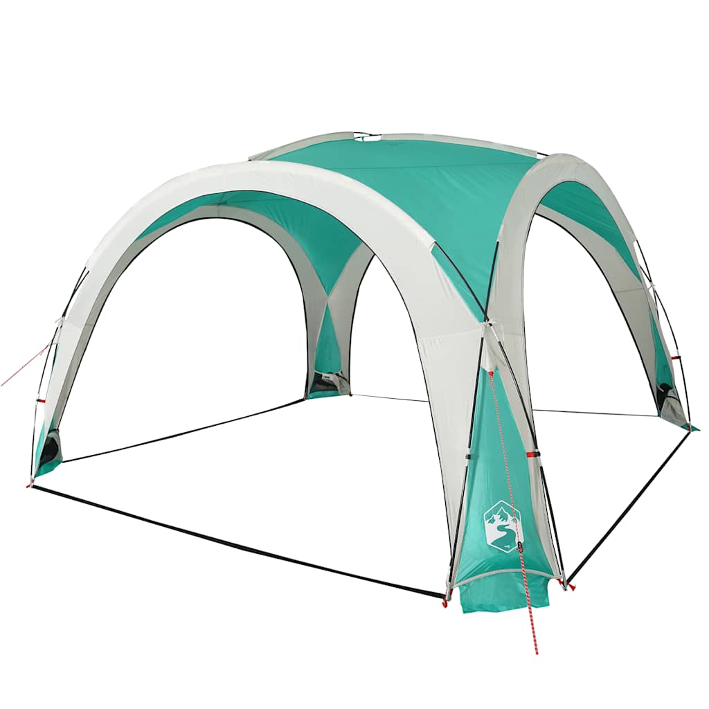 Detail van de groene vidaXL partytent met waterdichte bovenkant en flexibele stokken.