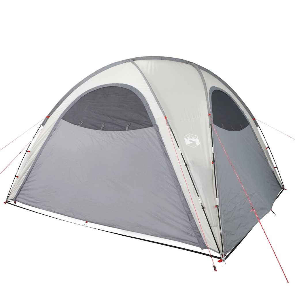 Detail van de vidaXL waterdichte partytent, zijaanzicht met grijze en witte kleuren.