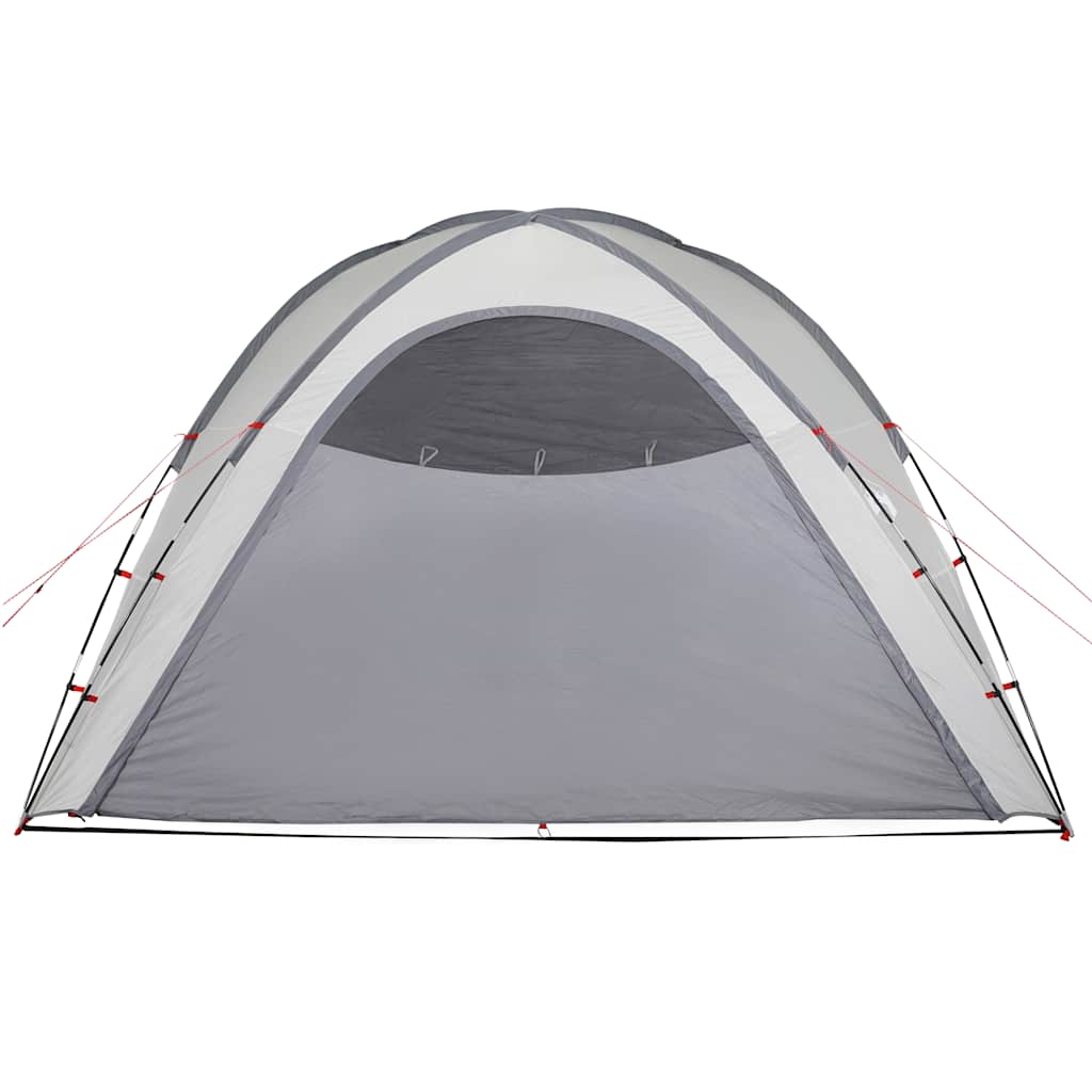 Detail van de vidaXL partytent met waterdichte grijze voorkant en ventilatieopening.