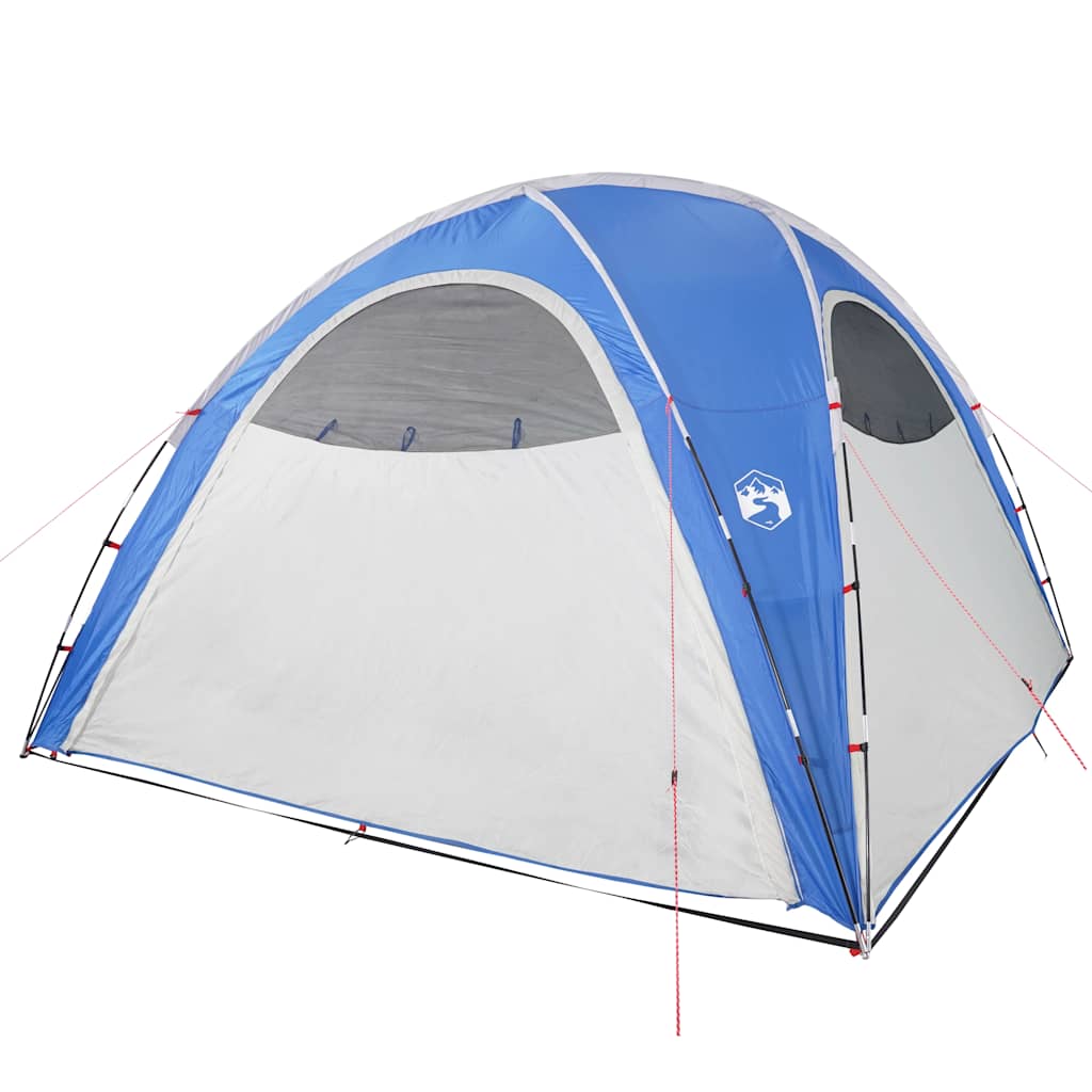 Detail van de vidaXL waterdichte partytent in blauw met zijvenster en stevige constructie.
