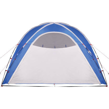 Detail van de vidaXL partytent in blauw met waterdichte voorzijde en ventilatierooster.
