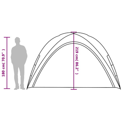 Zijaanzicht van de vidaXL waterdichte partytent met afmetingen en hoogte.