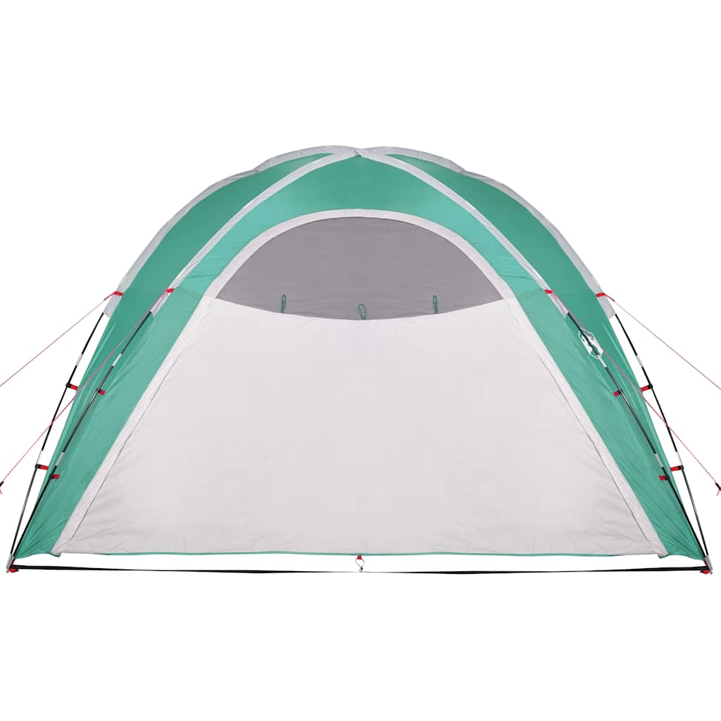 Detail van de groene vidaXL partytent met een waterdichte voorkant en ventilatieroosters.
