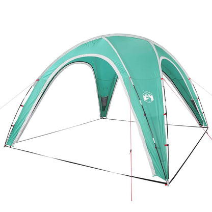 Detail van de groene vidaXL partytent met gebogen dak en stevige stokken.