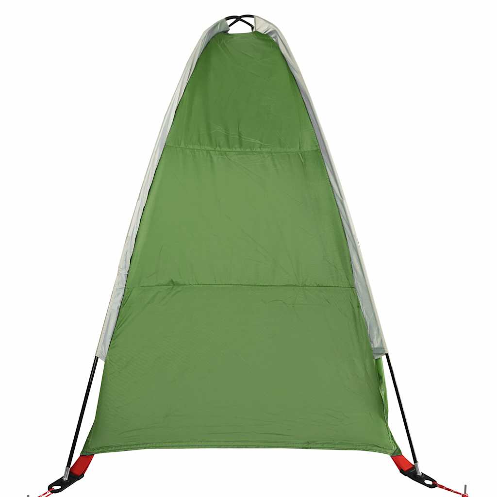 Detail van de groene vidaXL opbergtent met waterdichte stof en opbergvakken.